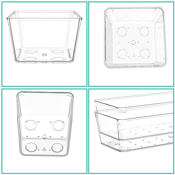 45 Piece Clear Acrylic Drawer Organizer Set