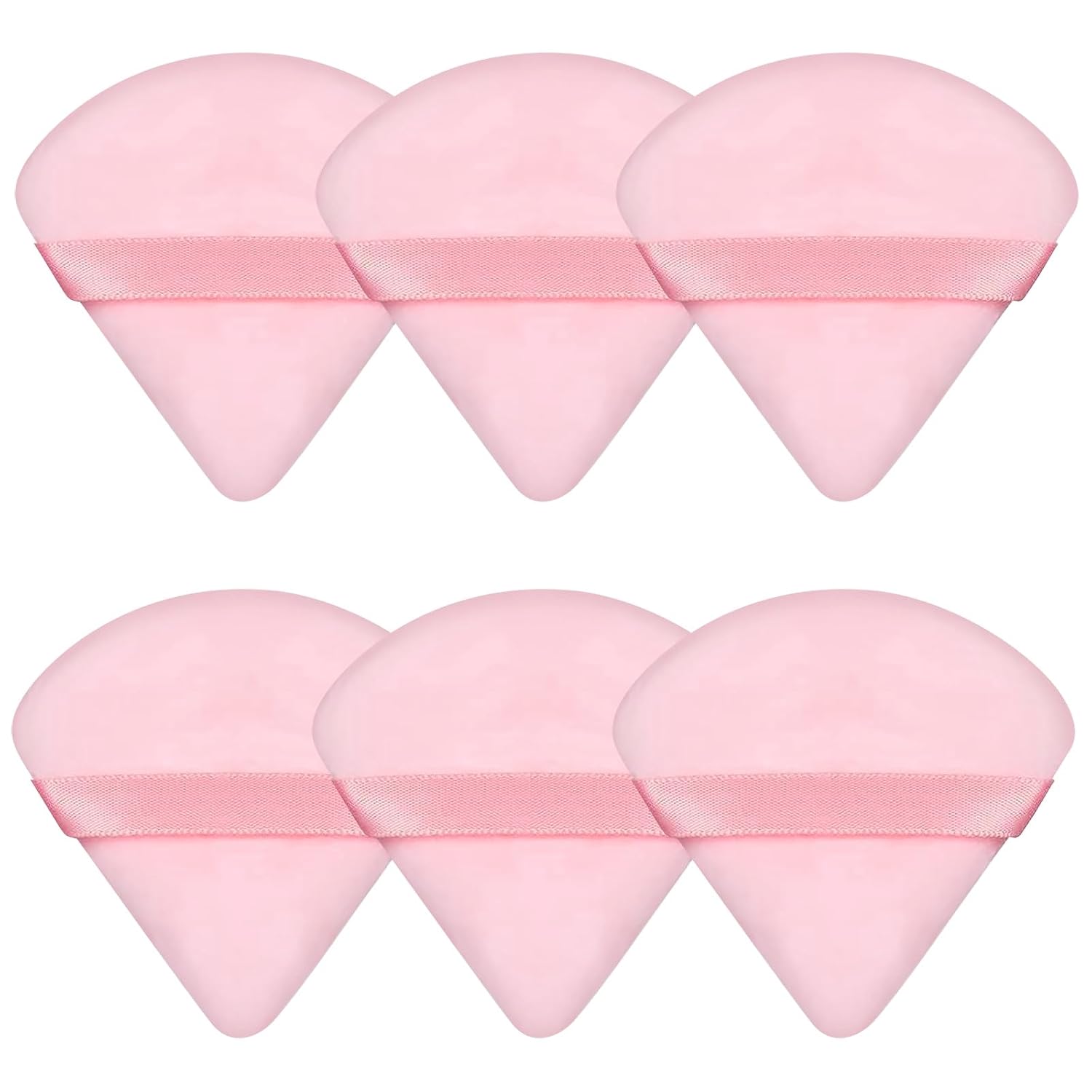 6-Pack Soft Triangle Makeup Powder Puffs
