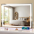 White Vanity Makeup Mirror with LED Strip