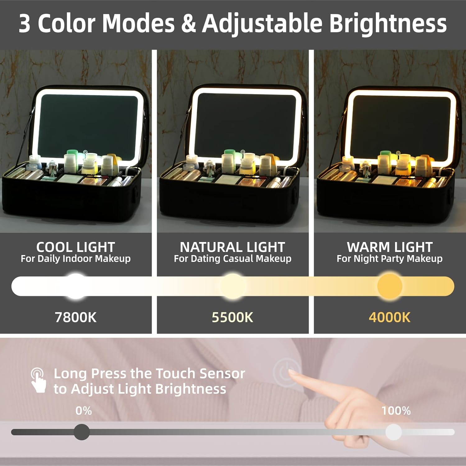 Travel Makeup Mirror - Black