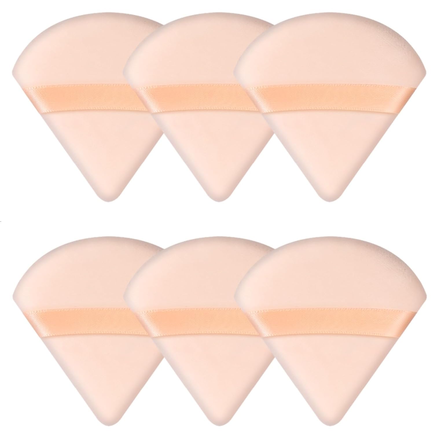 6-Pack Soft Triangle Makeup Powder Puffs