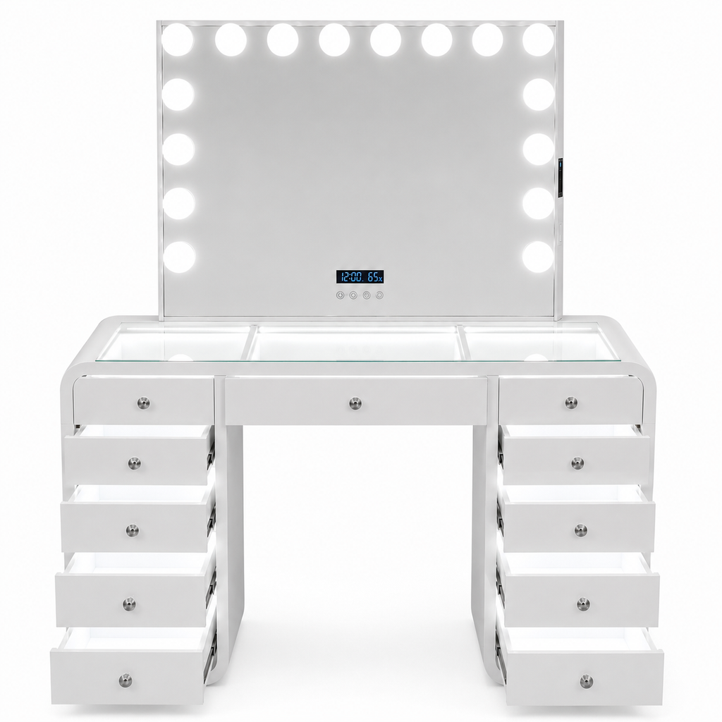 The Shakira Hollywood Makeup Vanity Station - White