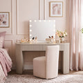 The Basma Fluted Hollywood Makeup Vanity Station - White