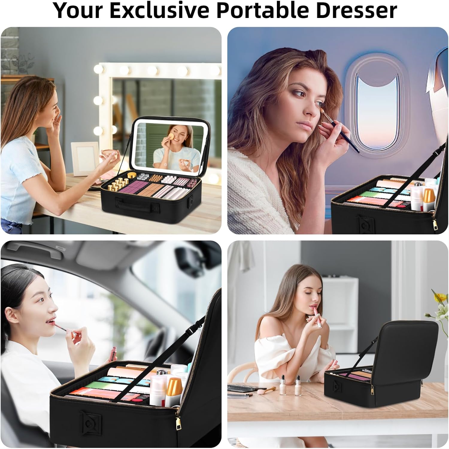Travel Makeup Mirror - Black