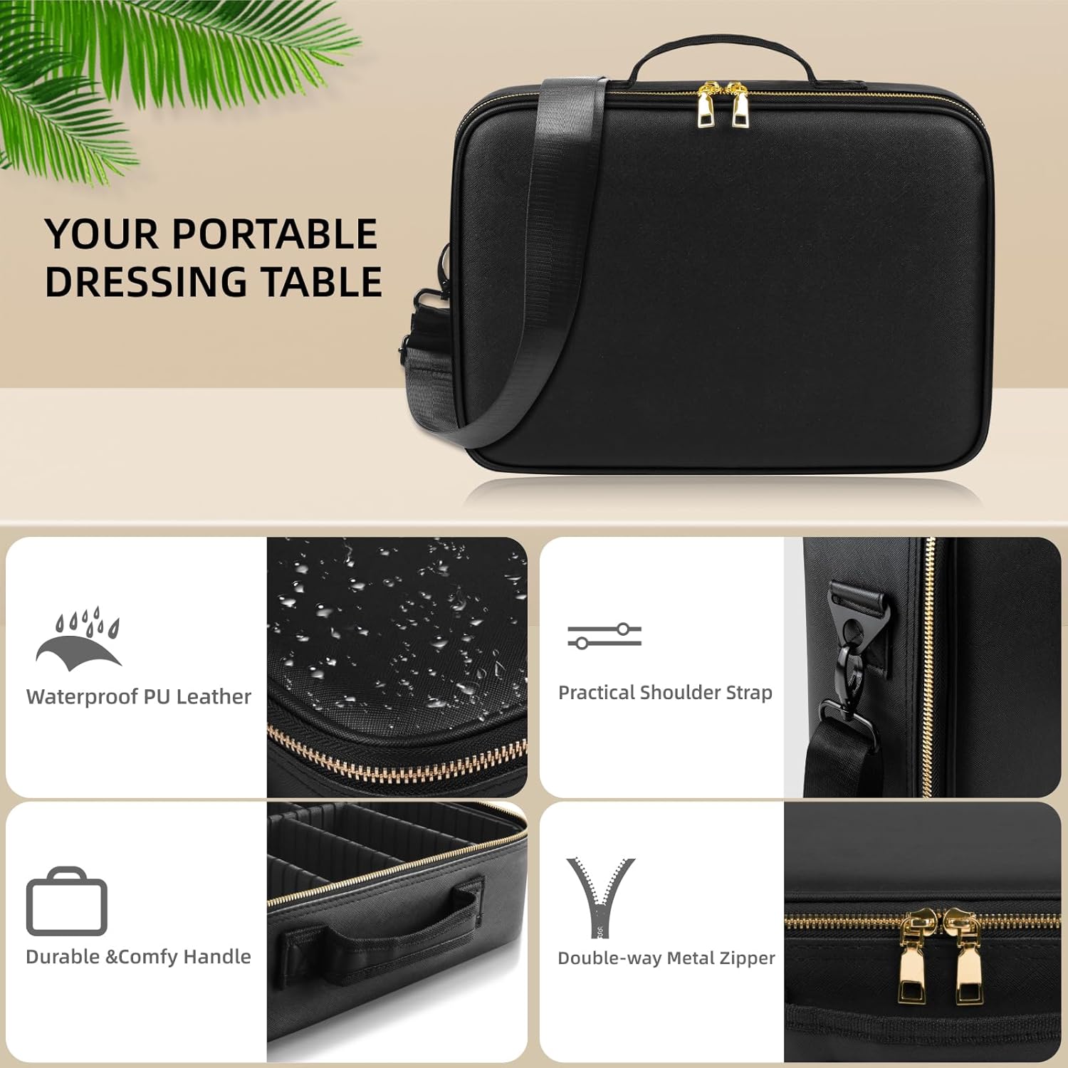 Travel Makeup Mirror - Black
