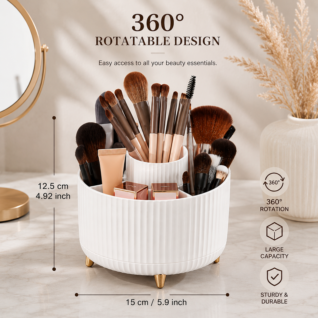 360° Rotating Makeup Organizer