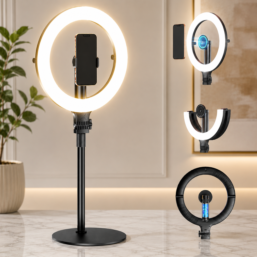 Magnetic Foldable Ring Light with Phone Holder