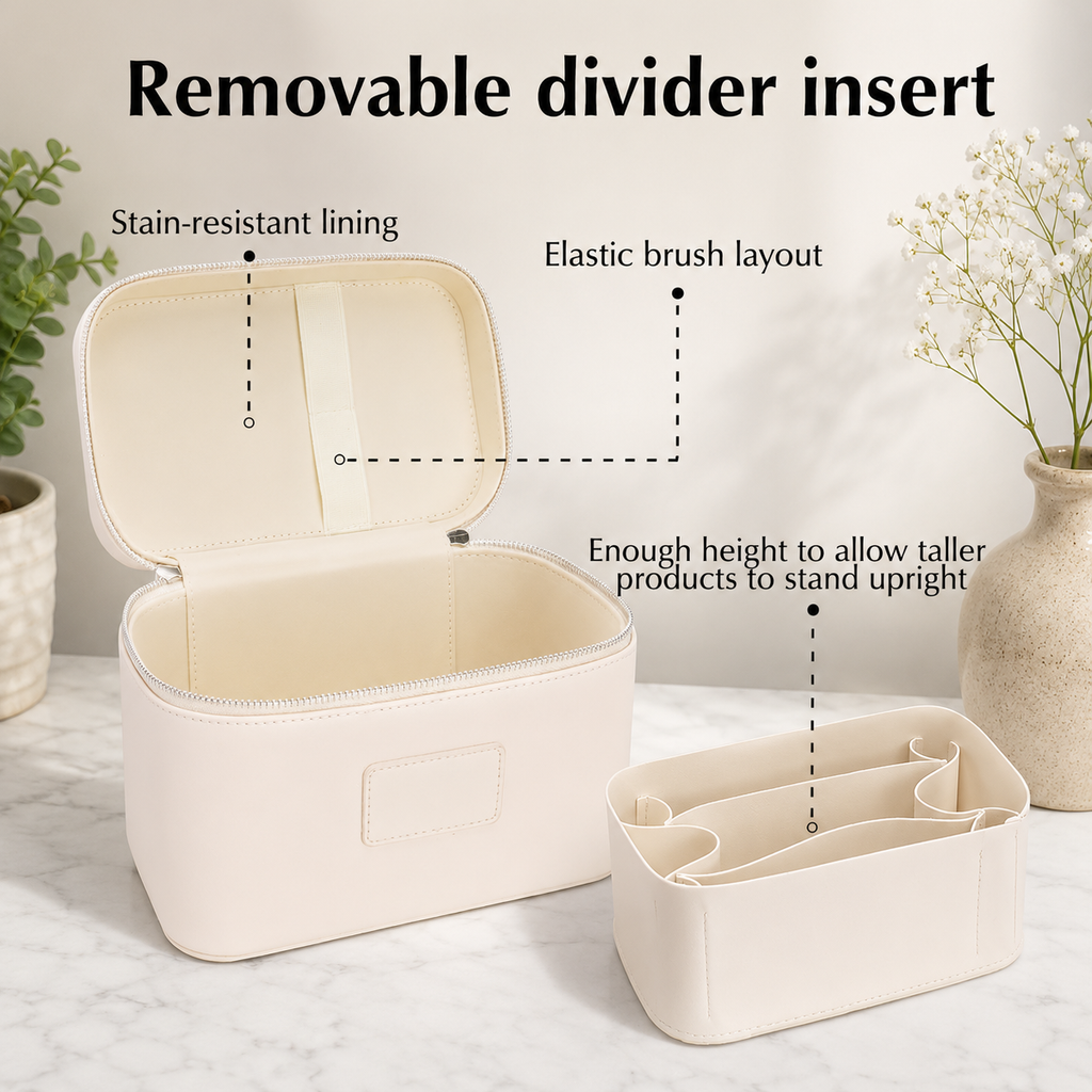 Leather Makeup Bag Cosmetic Case