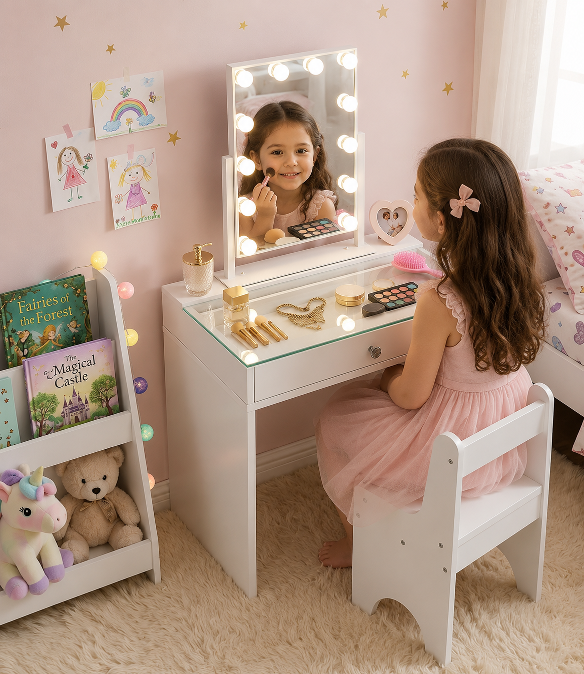 Little Diva Kids Makeup Vanity Set - White