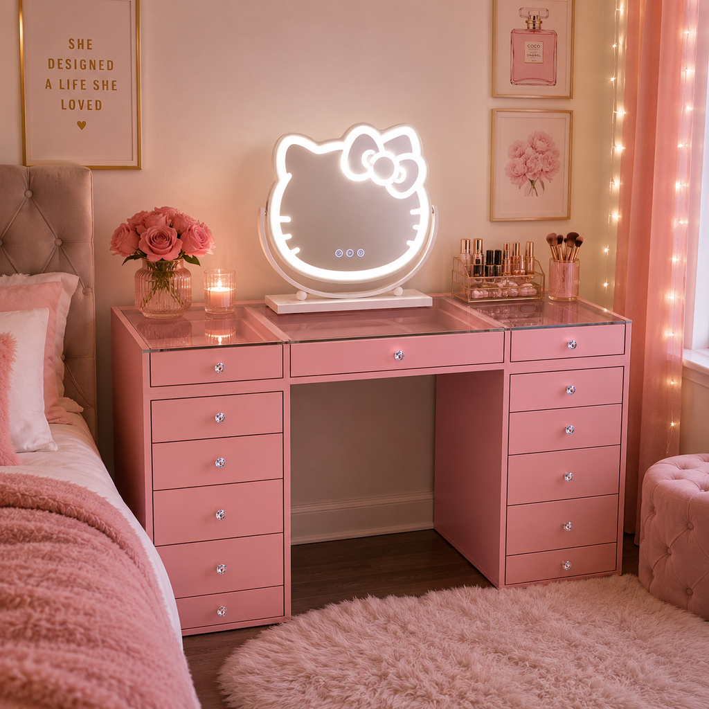 The Hello Kitty Hollywood Makeup Vanity Station - Pink