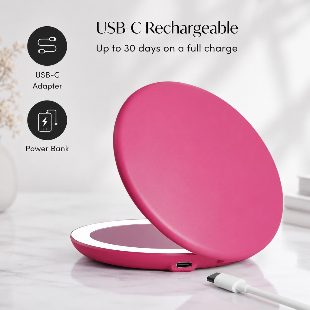 Rechargeable LED Compact Makeup Mirror