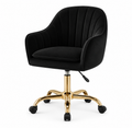 Black Velvet Adjustable Swivel Vanity Chair
