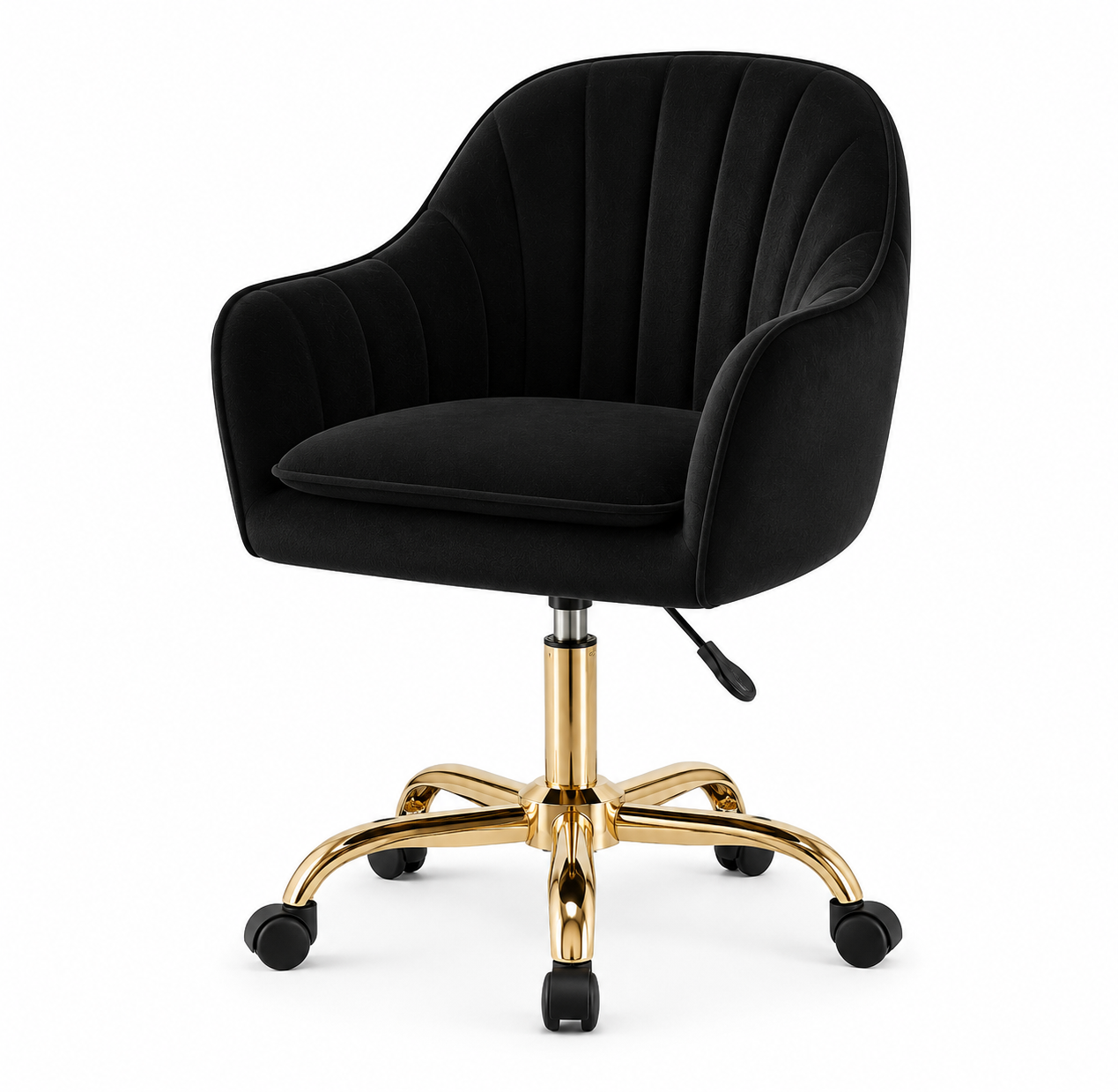 Black Velvet Adjustable Swivel Vanity Chair