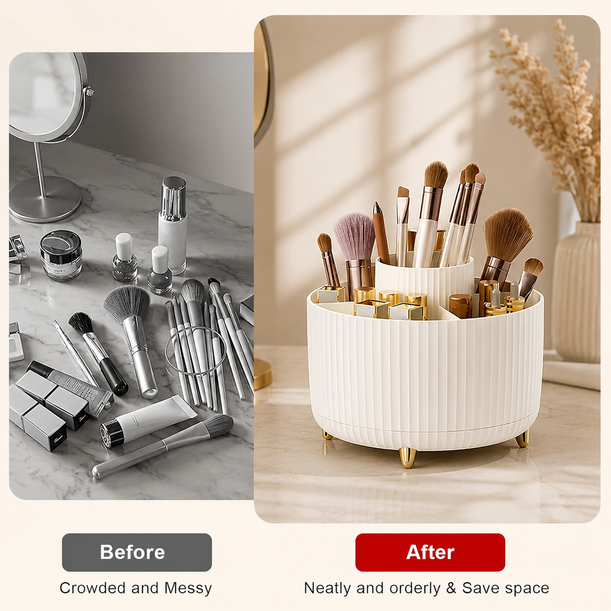360° Rotating Makeup Organizer