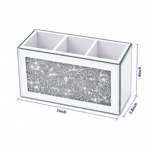 Mirrored Crystal Makeup Brush Holder