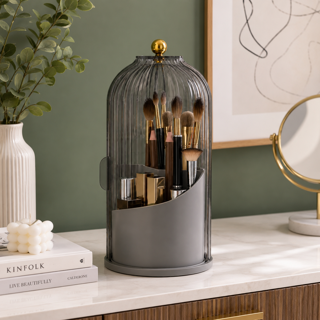 360° Makeup Brush Organizer with Lid