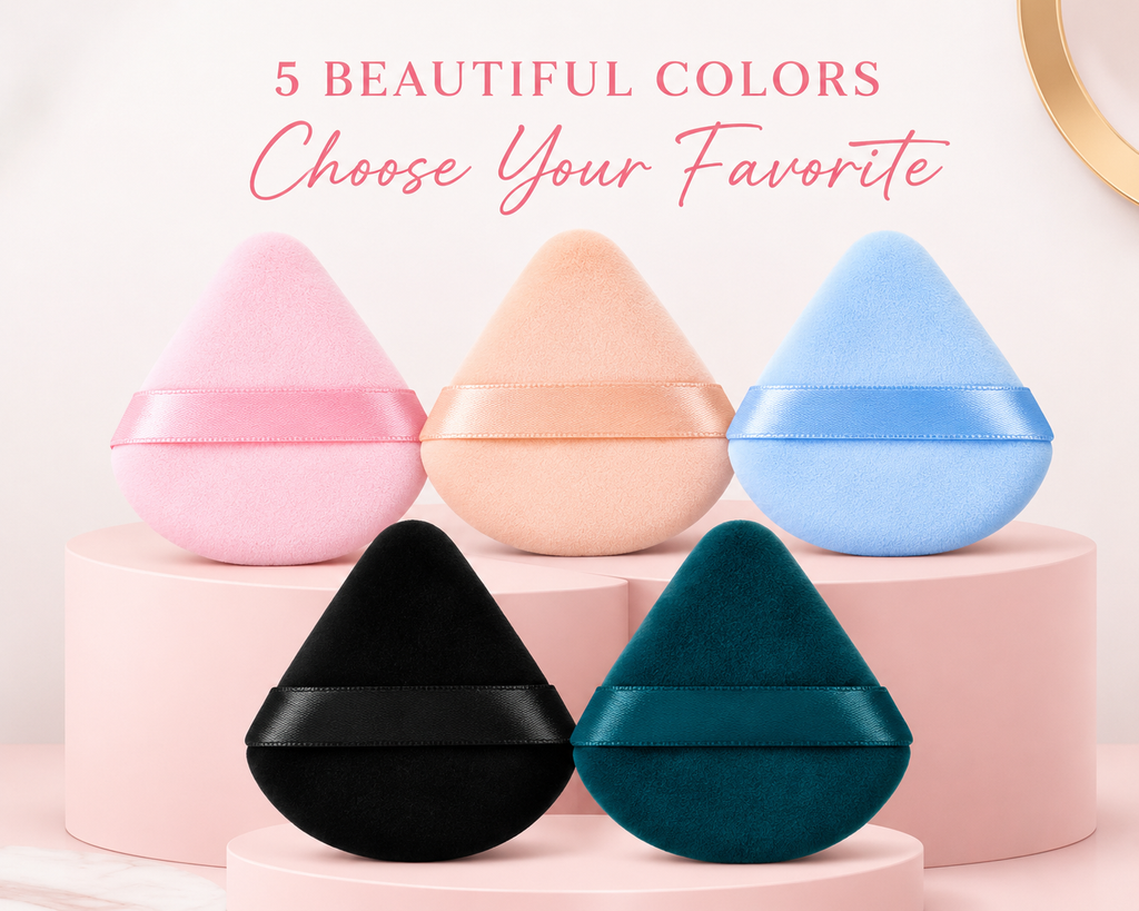 6-Pack Soft Triangle Makeup Powder Puffs