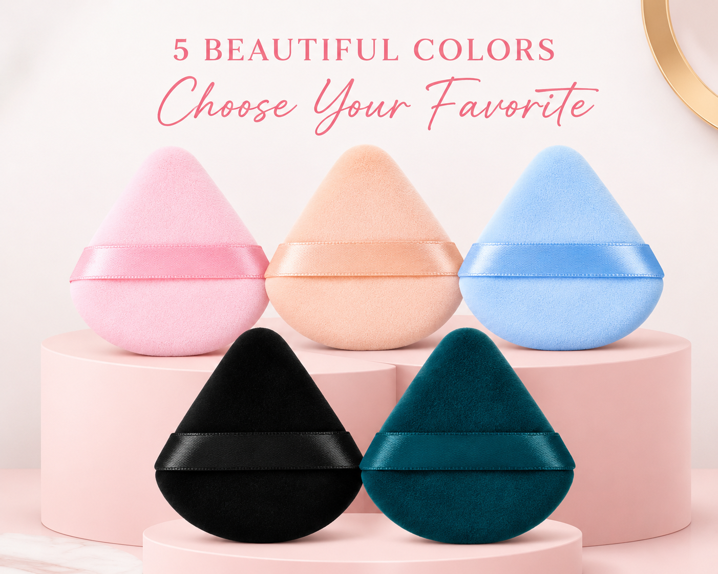6-Pack Soft Triangle Makeup Powder Puffs