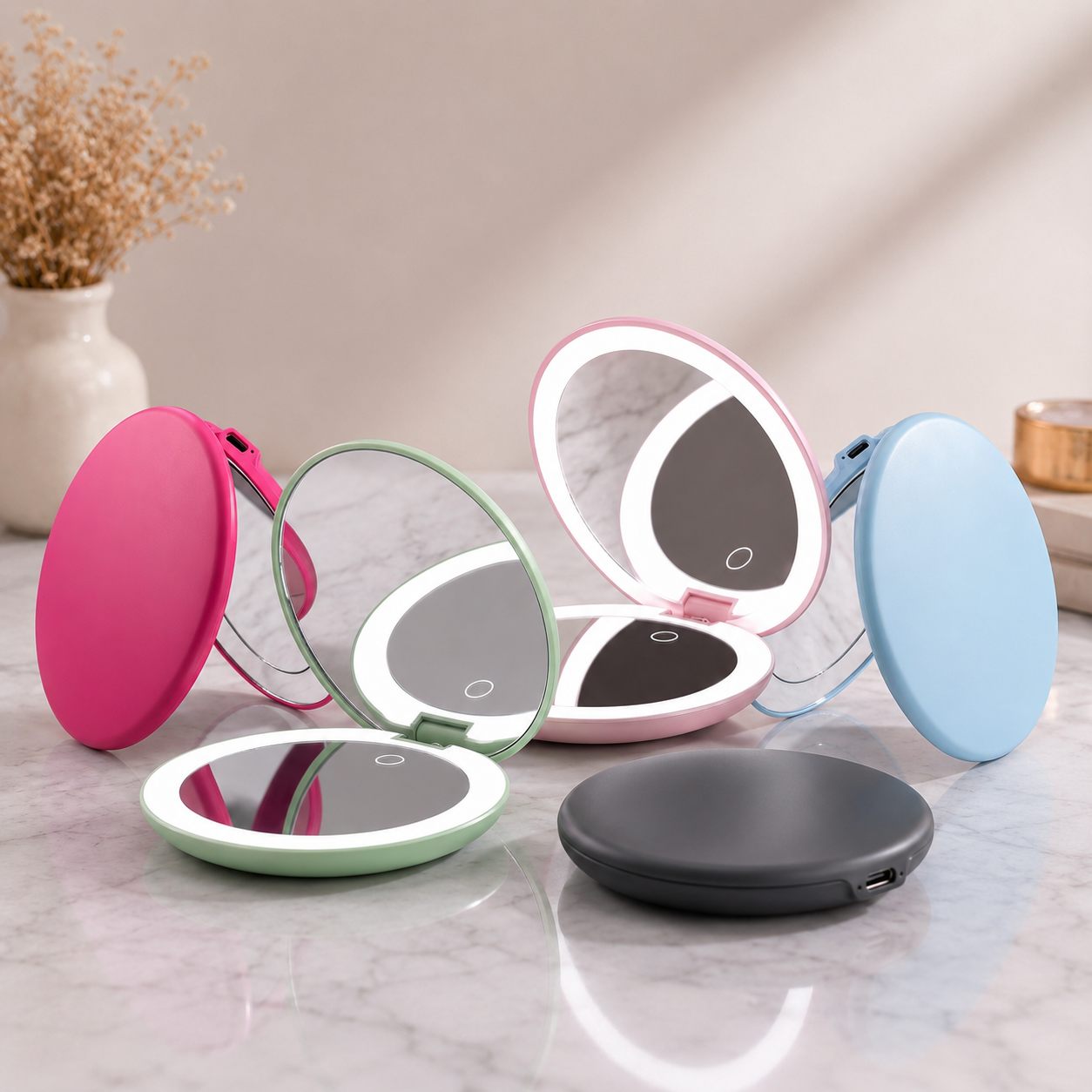 Rechargeable LED Compact Makeup Mirror