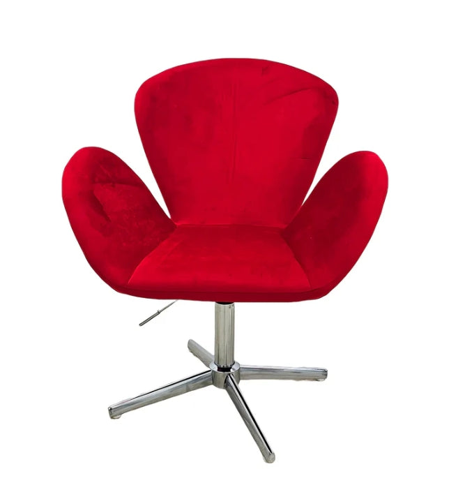 Valetina Adjustable Swivel Vanity Chair - Red Velvet