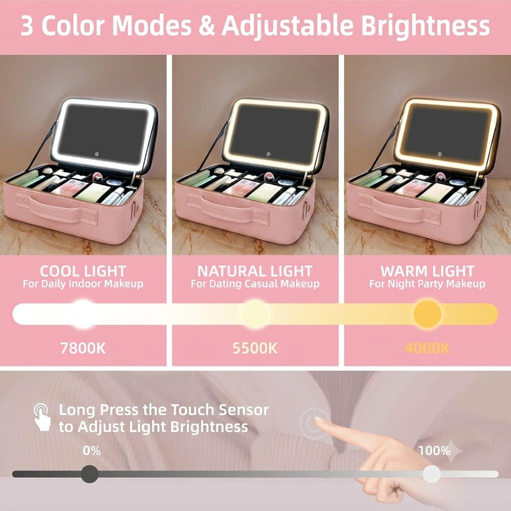 Travel Makeup Mirror - Pink