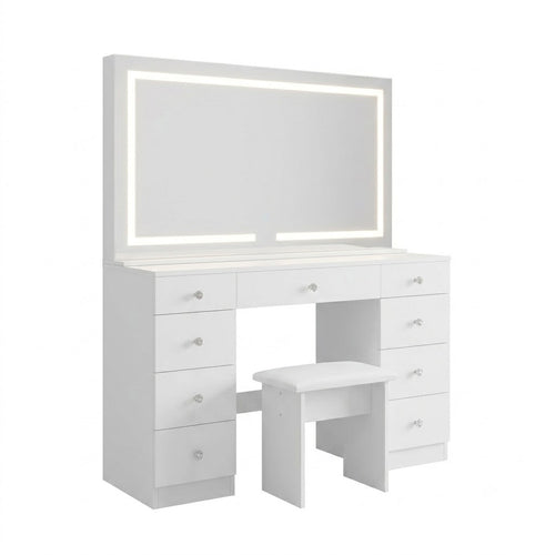 The Ariana Hollywood Makeup Vanity Station - White