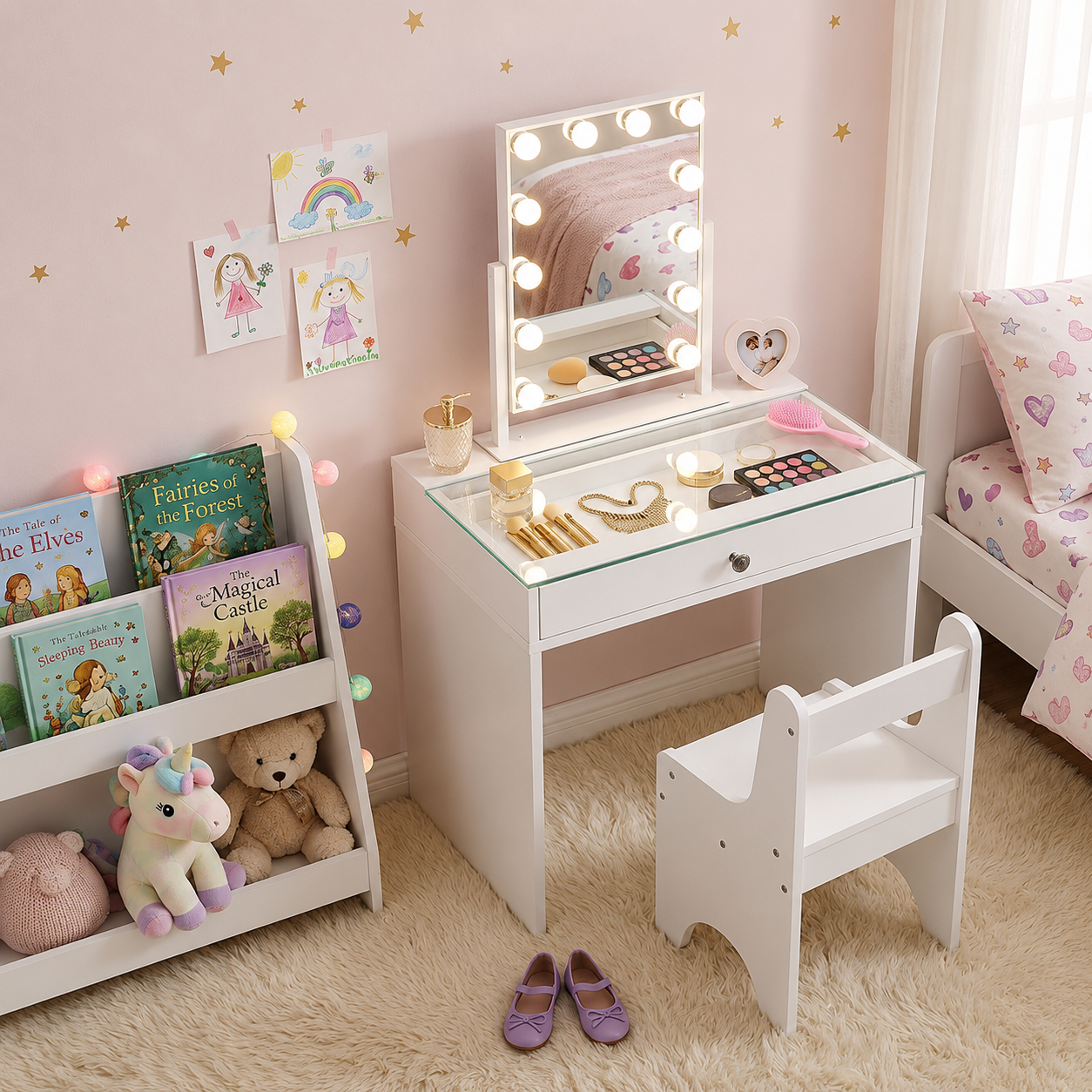 Little Diva Kids Makeup Vanity Set - White