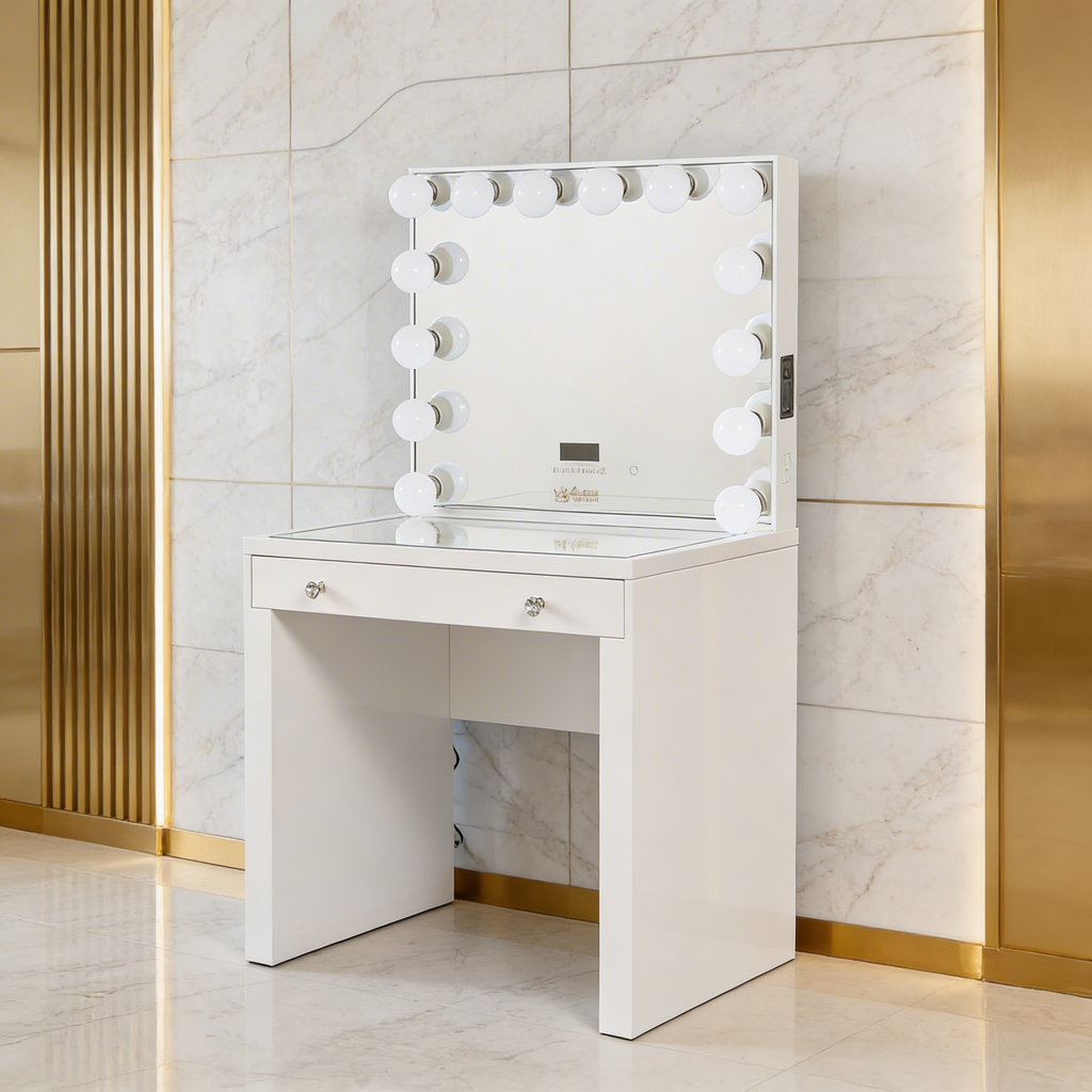 The Selma Hollywood Makeup Vanity Station - White - Hollywood Vanity