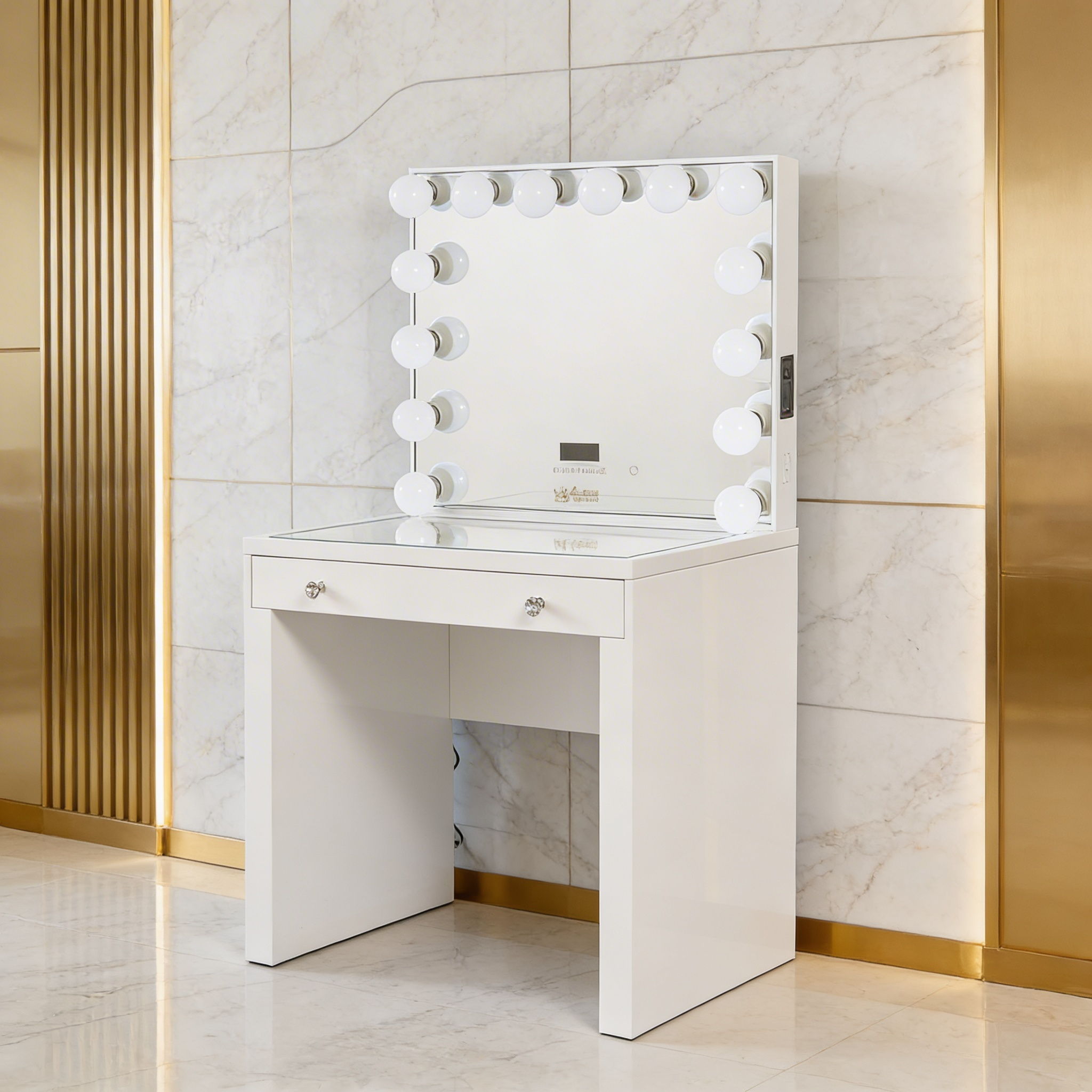 The Selma Hollywood Makeup Vanity Station - White