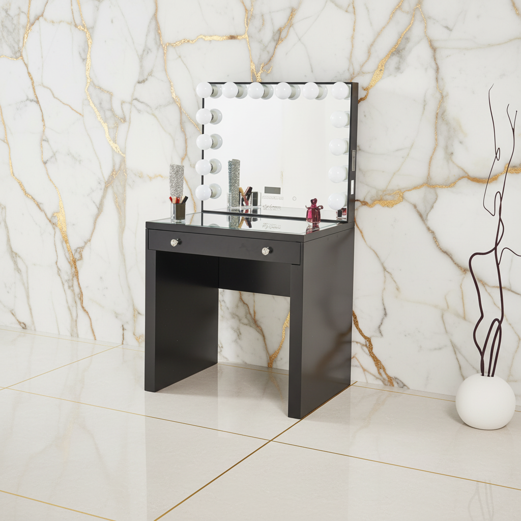 The Minka Hollywood Makeup Vanity Station - Black
