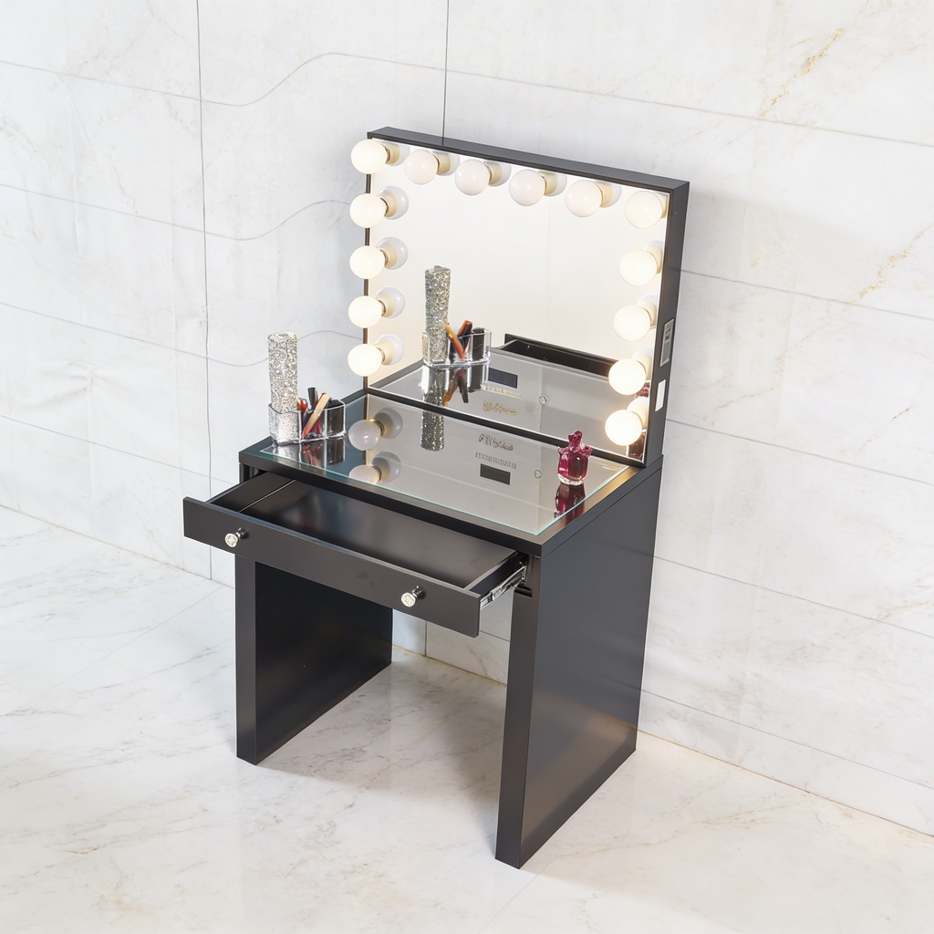The Minka Hollywood Makeup Vanity Station - Black