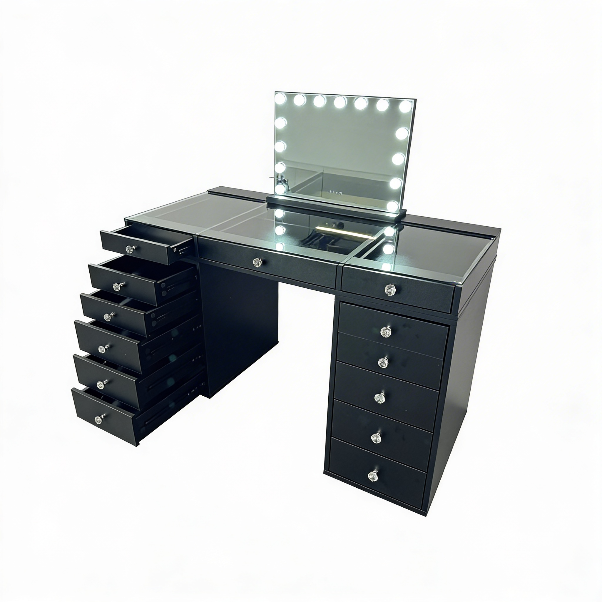 The Jordan 2.0 Hollywood Makeup Vanity Station - Black - Hollywood Vanity