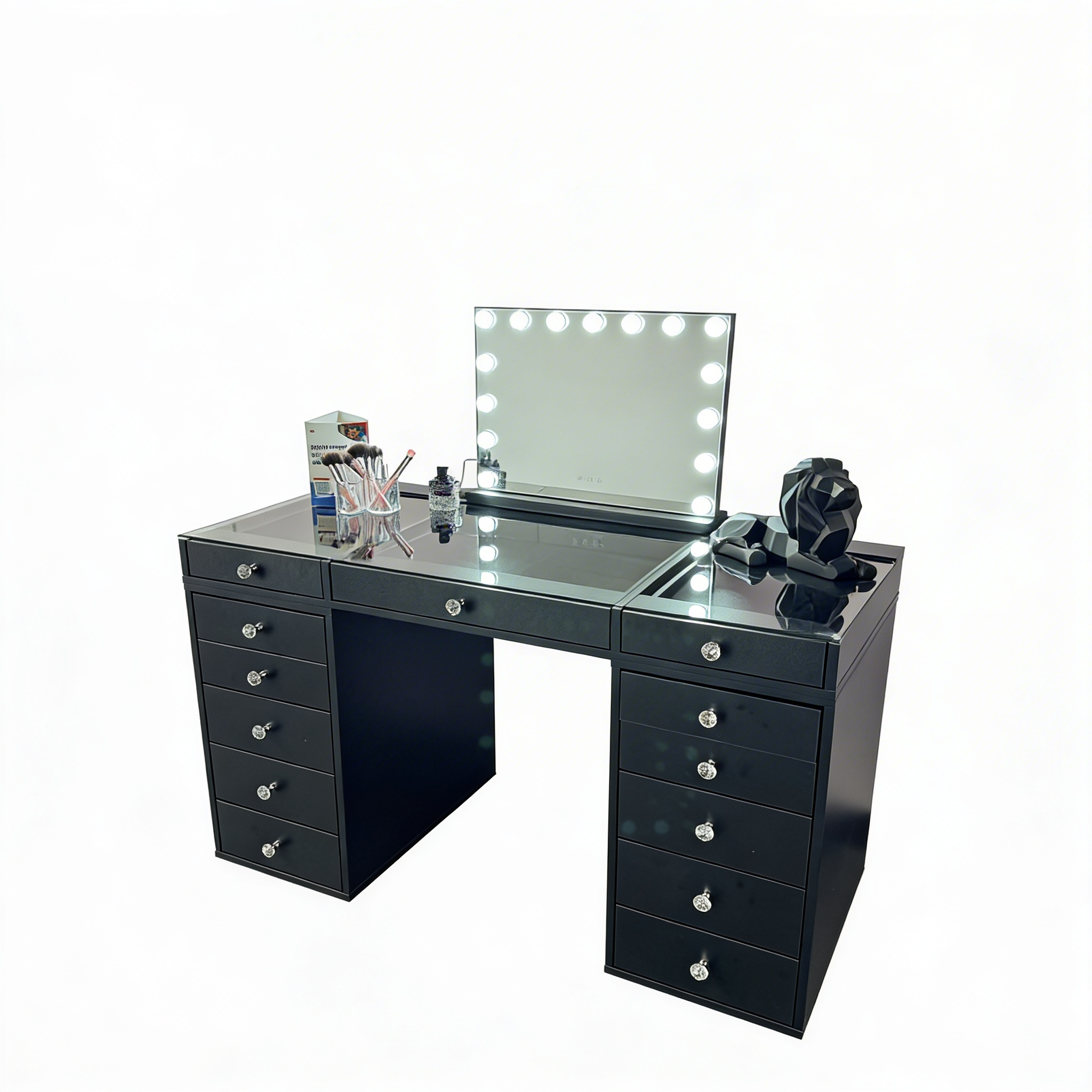 The Jordan 2.0 Hollywood Makeup Vanity Station - Black - Hollywood Vanity