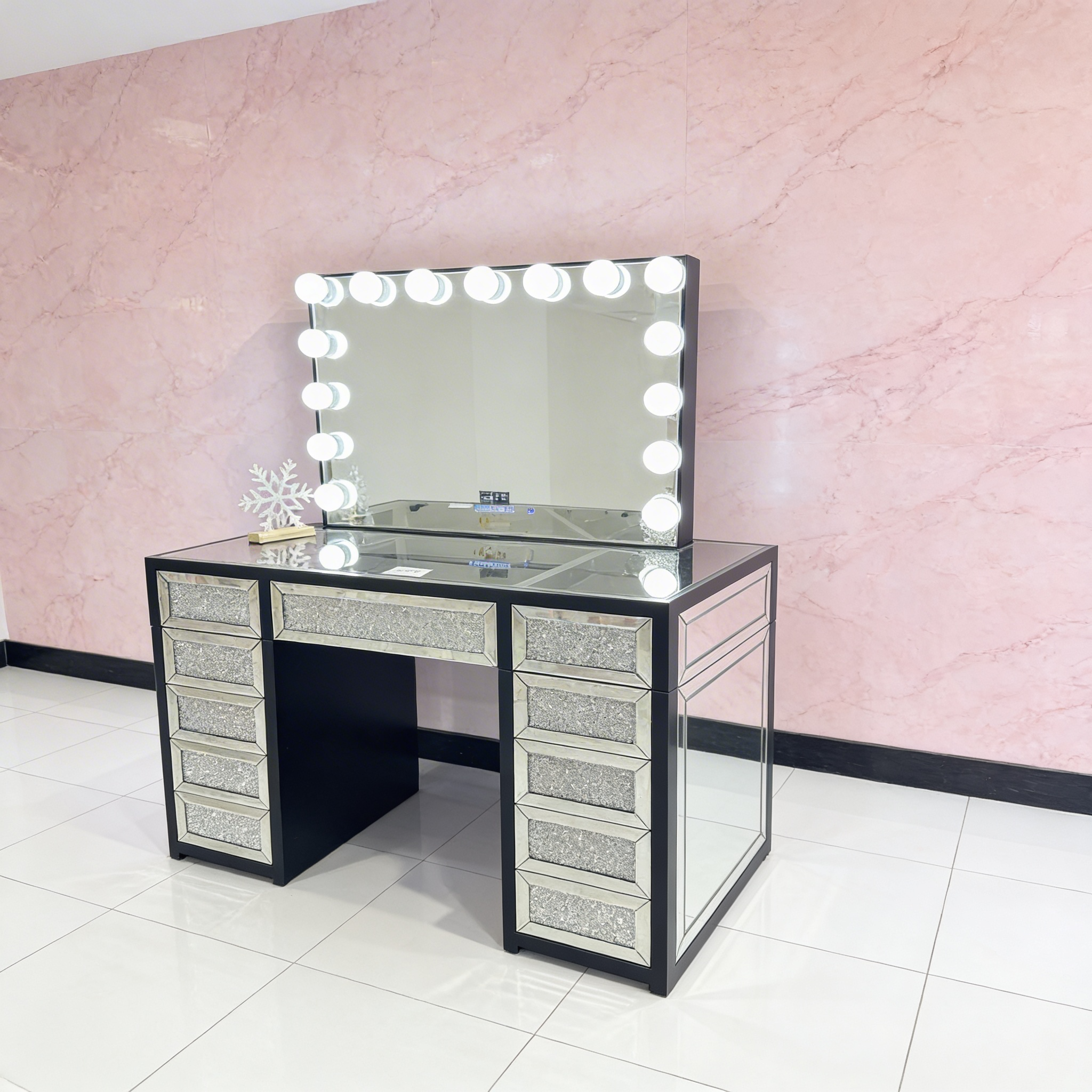 The Jennifer Hollywood Makeup Vanity Station - Black