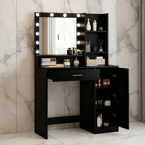 The Miley Hollywood Makeup Vanity Station - Black