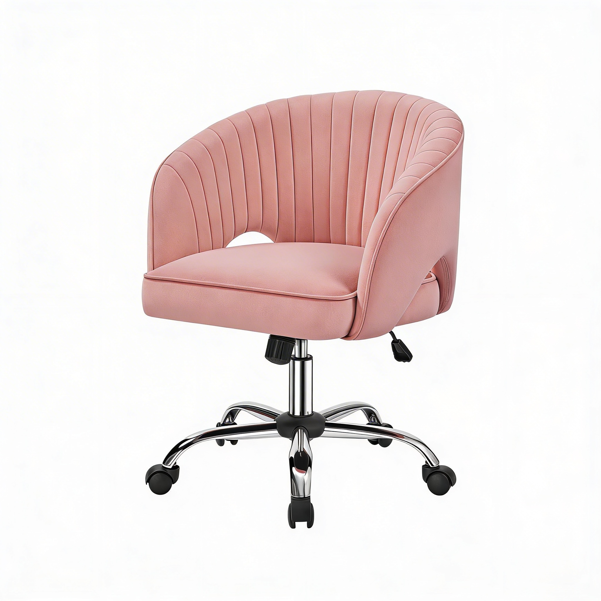 Blush Pink Velvet Modern Swivel Vanity Chair - Hollywood Vanity