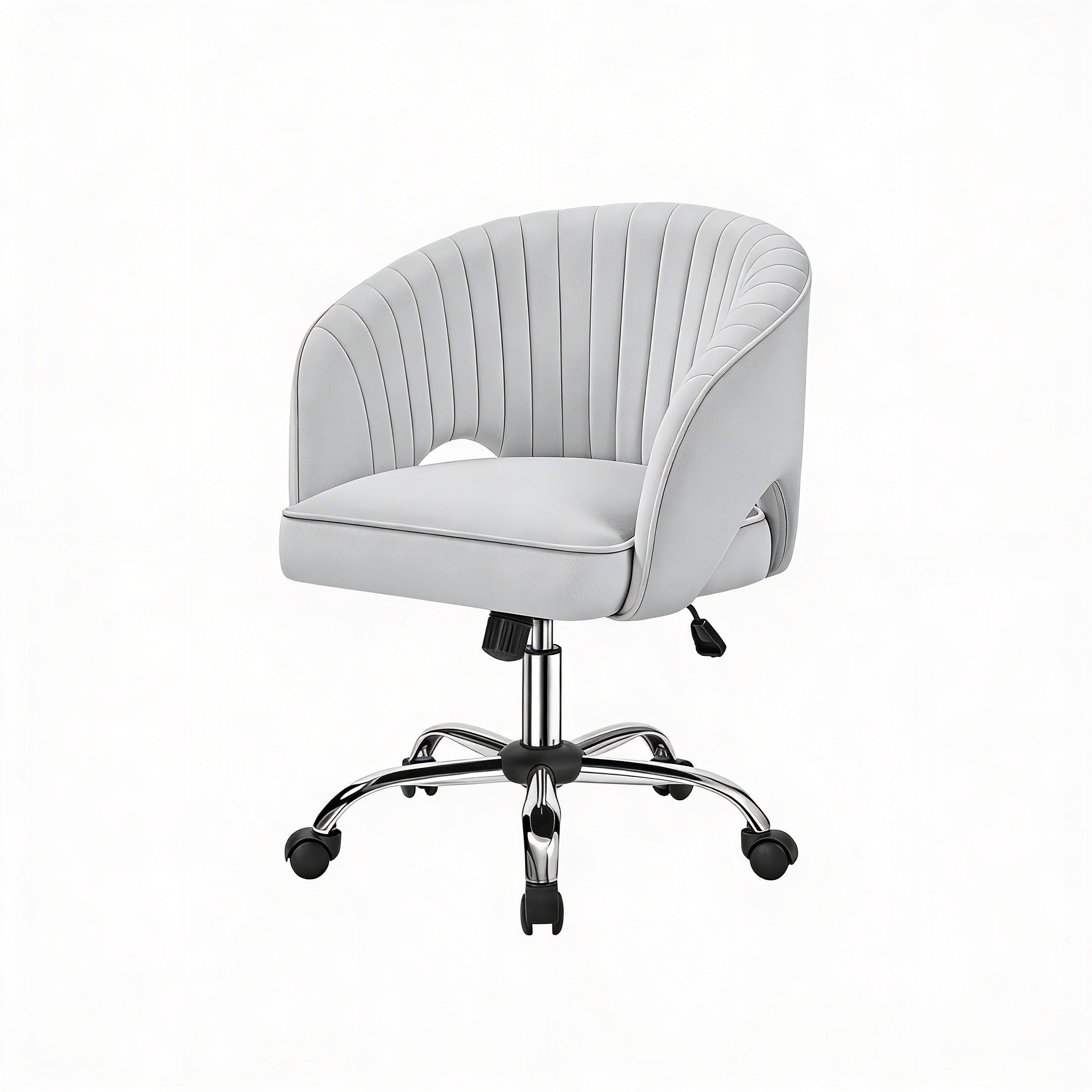 Light Gray Velvet Modern Swivel Vanity Chair - Hollywood Vanity