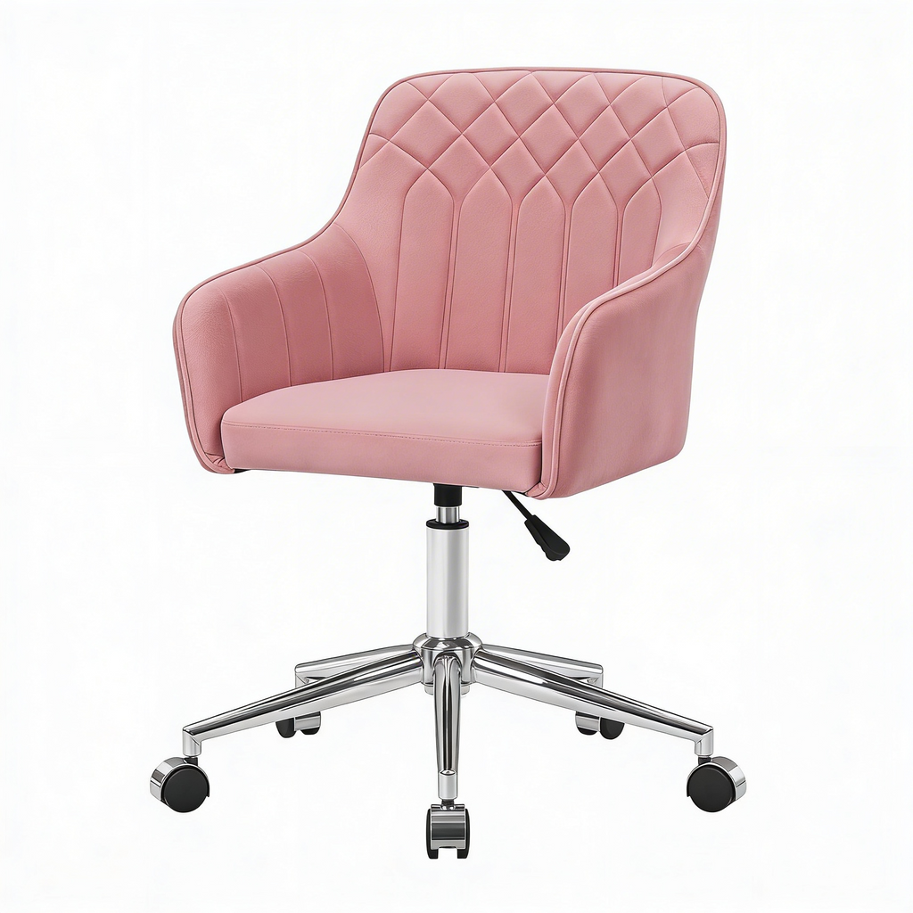 Pink Velvet Modern Swivel Vanity Chair - Hollywood Vanity