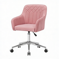 Pink Velvet Modern Swivel Vanity Chair - Hollywood Vanity