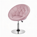 Pink Velvet Round Tufted Swivel Vanity Chair - Hollywood Vanity