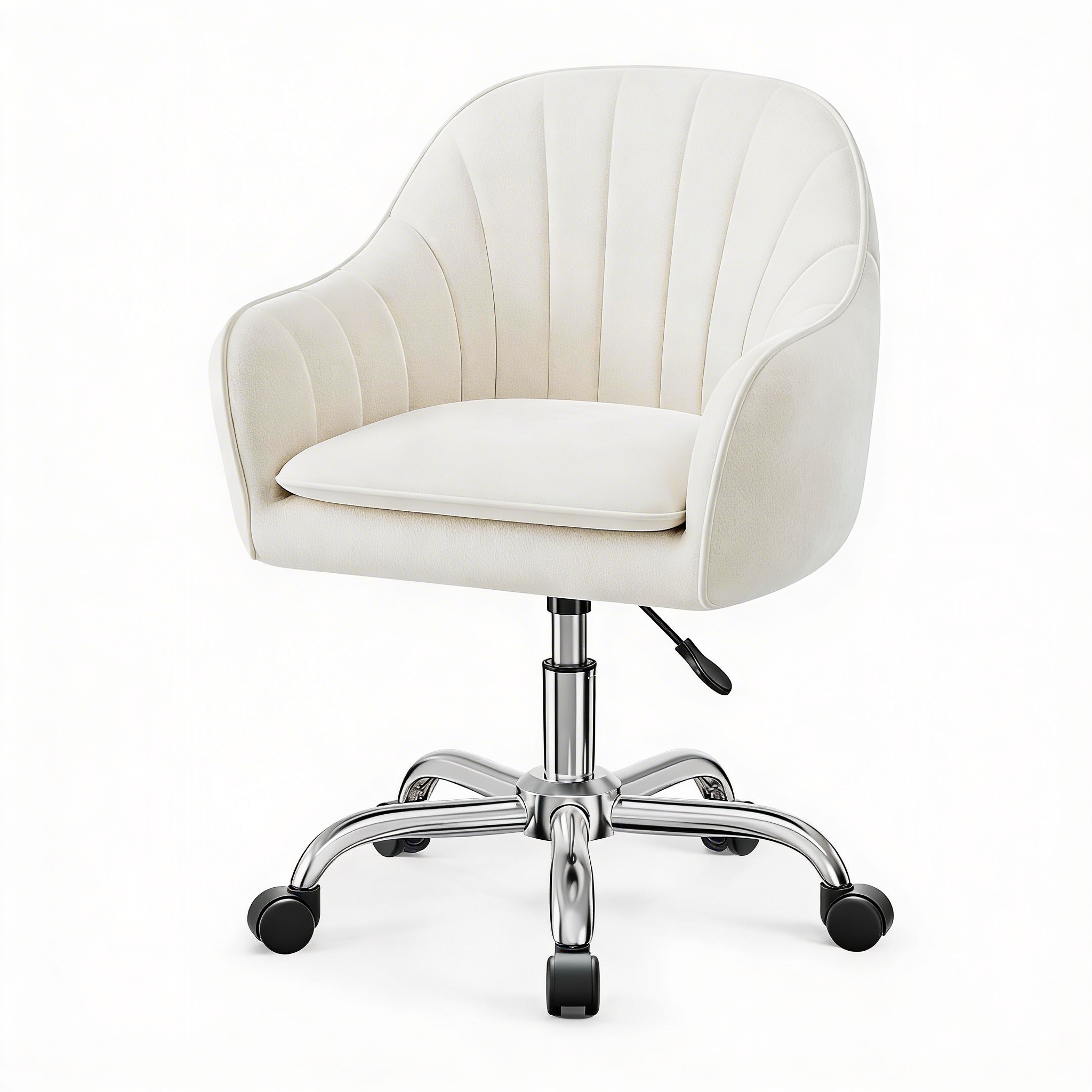 Beige Velvet Adjustable Swivel Vanity Chair - Hollywood Vanity