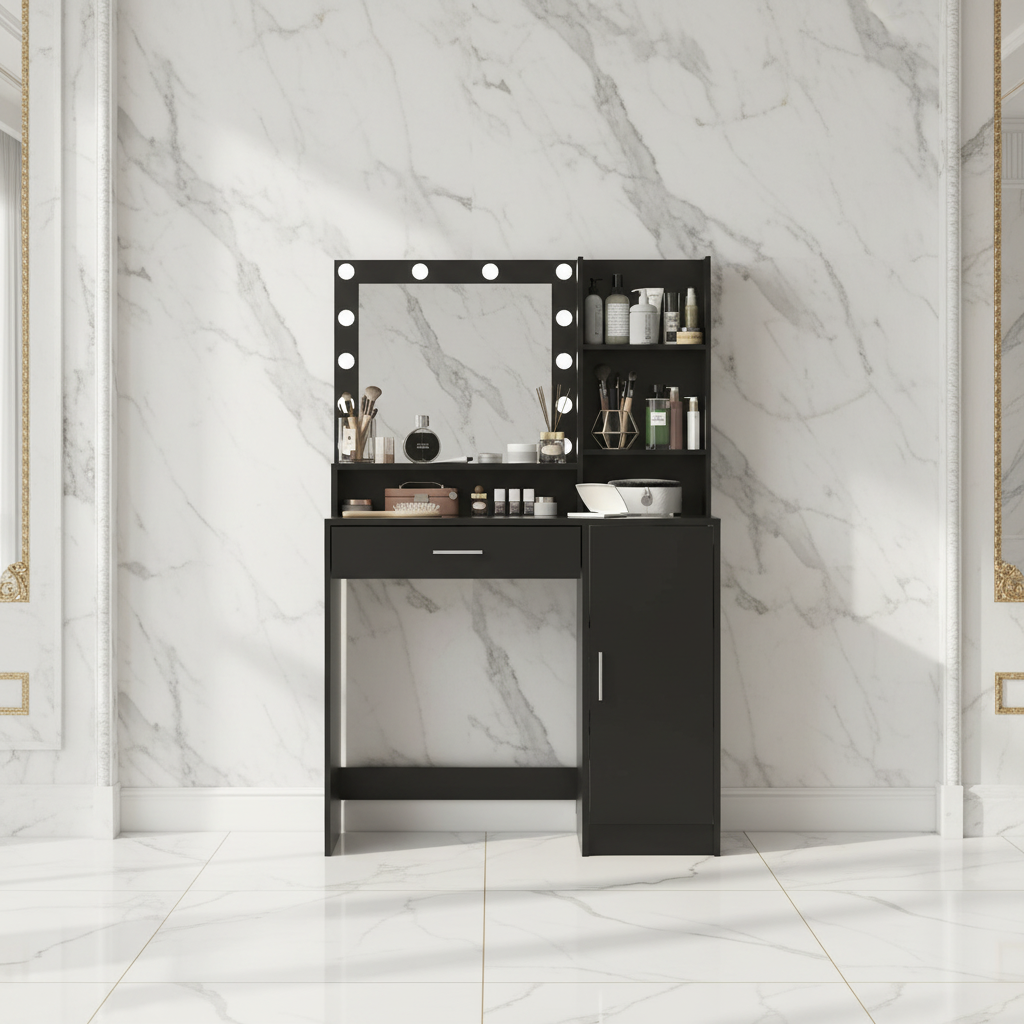 The Miley Hollywood Makeup Vanity Station - Black