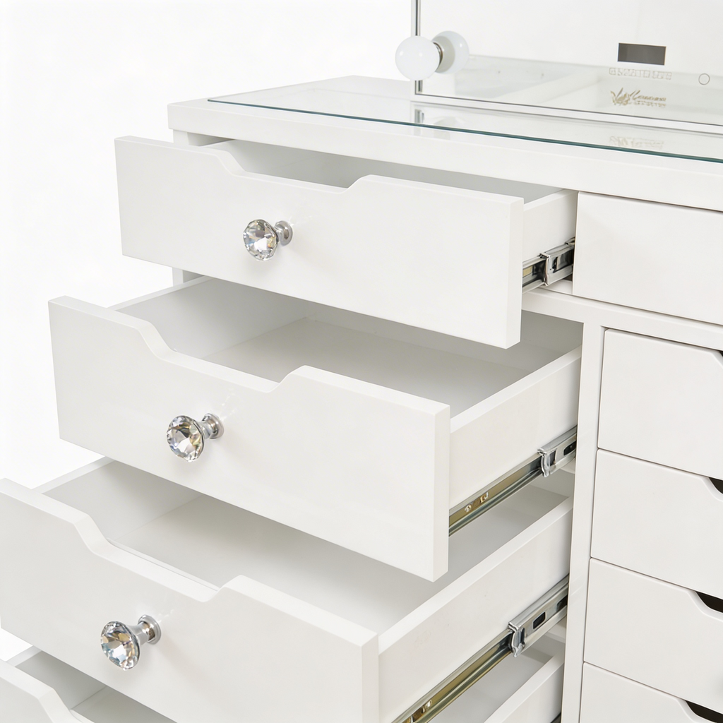 The Juliette Hollywood Makeup Vanity Station - White - Hollywood Vanity