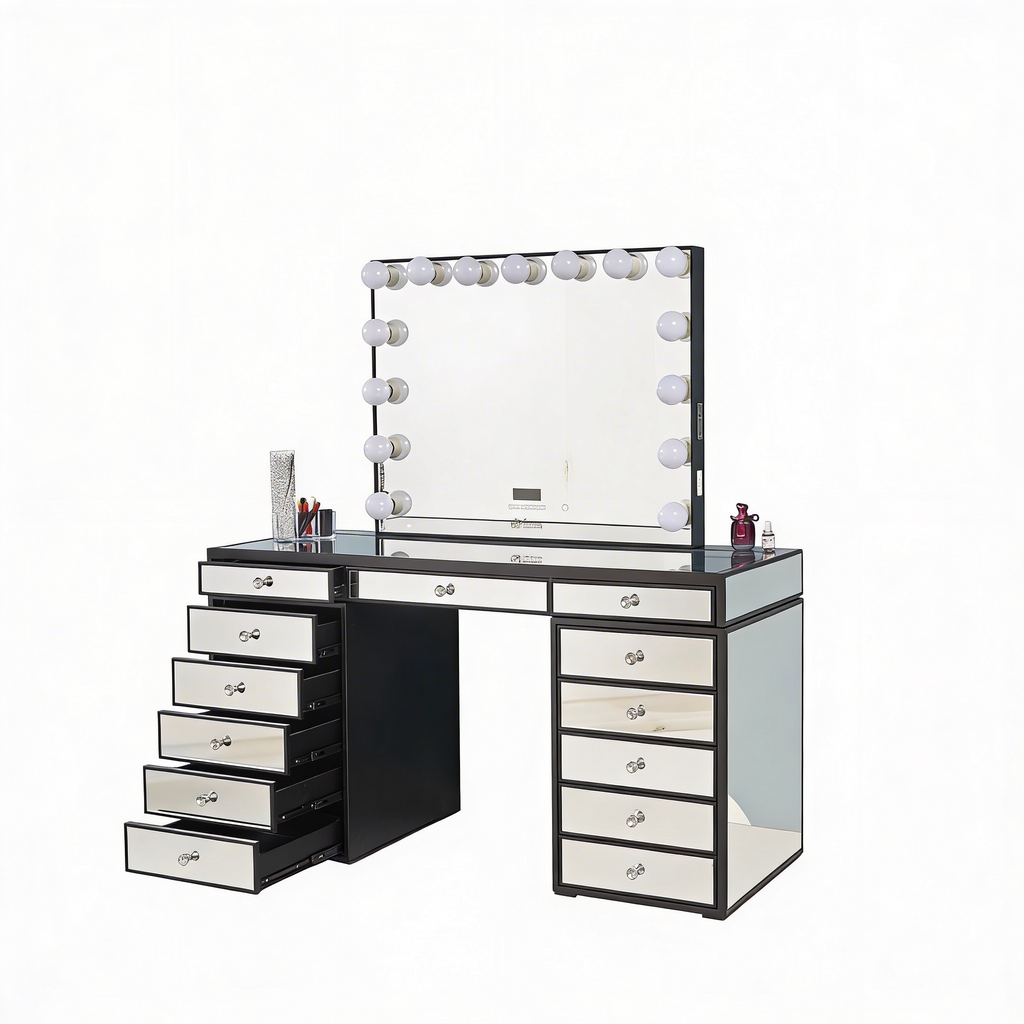 The Eva Hollywood Makeup Vanity Station - Black - Hollywood Vanity