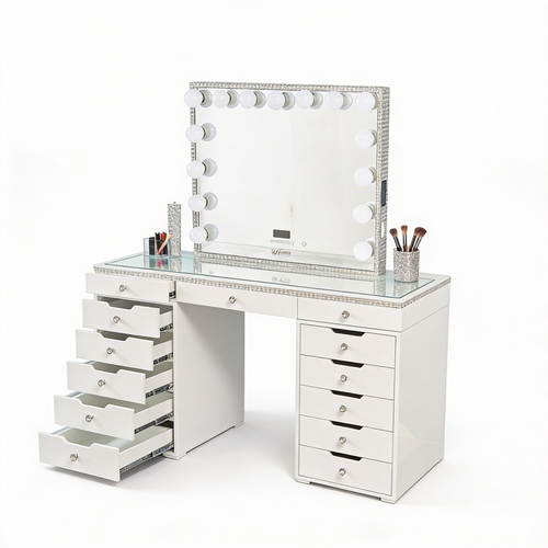 The Marilyn Hollywood Makeup Vanity Station - White - Hollywood Vanity