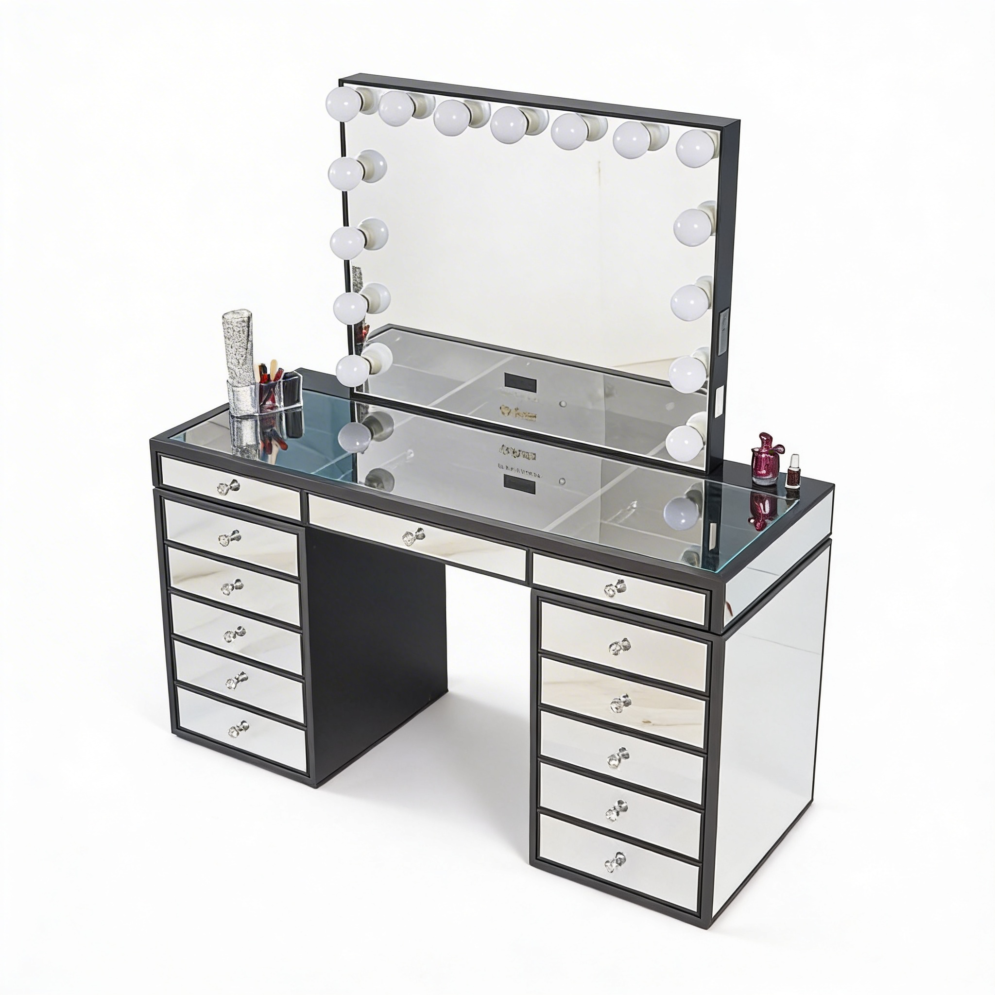 The Eva Hollywood Makeup Vanity Station - Black