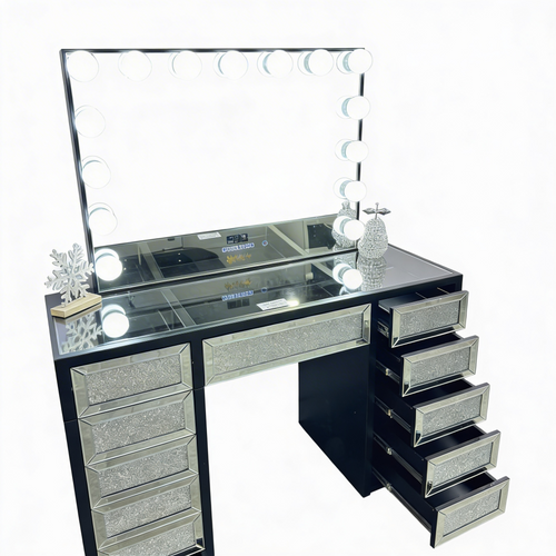 The Jennifer Hollywood Makeup Vanity Station - Black