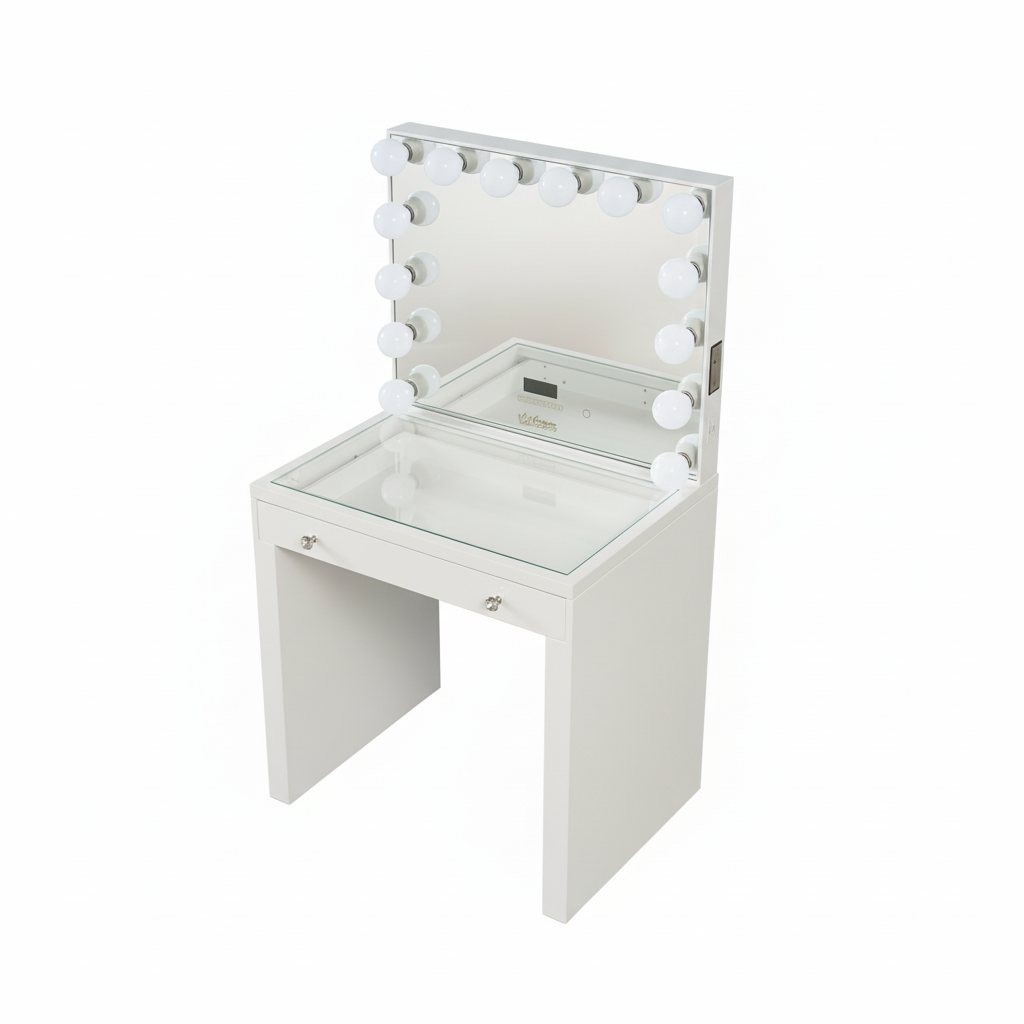 The Selma Hollywood Makeup Vanity Station - White - Hollywood Vanity