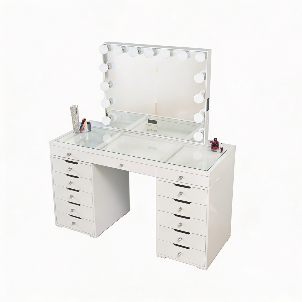 The Juliette Hollywood Makeup Vanity Station - White - Hollywood Vanity
