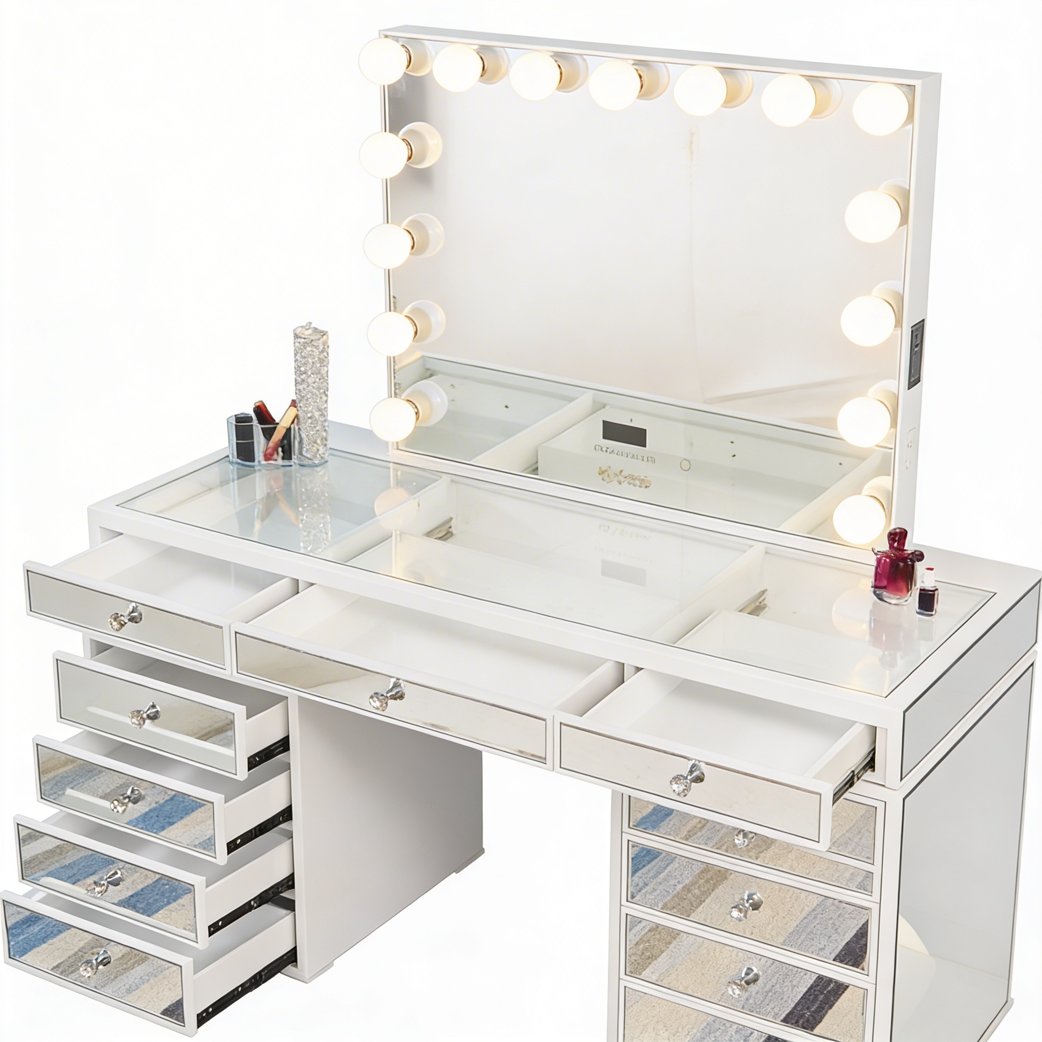 The Sofia Hollywood Makeup Vanity Station - White - Hollywood Vanity